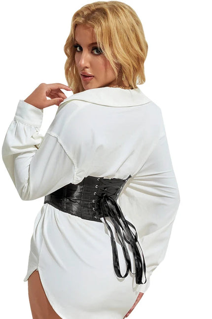 3 Busks Short Style Underbust Corset Satin Brown Wide Straps Waistband Waist Trainer