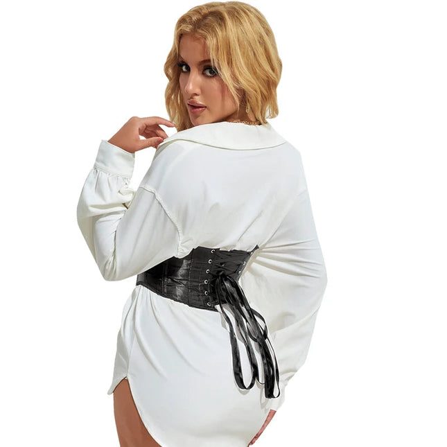 3 Busks Short Style Underbust Corset Satin Brown Wide Straps Waistband Waist Trainer