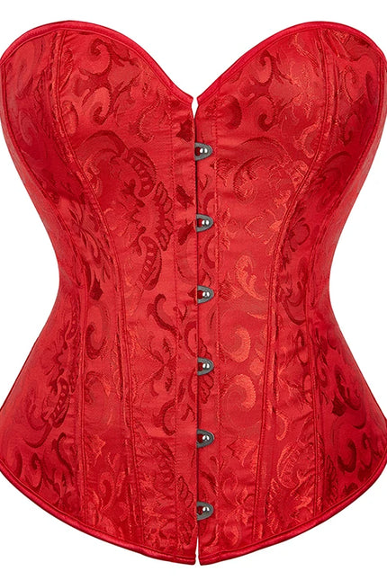 Busk Closure Chest Binder Waist Bustier Top Jacquard Corset Floral Print Corset Plus Size Body Shapers