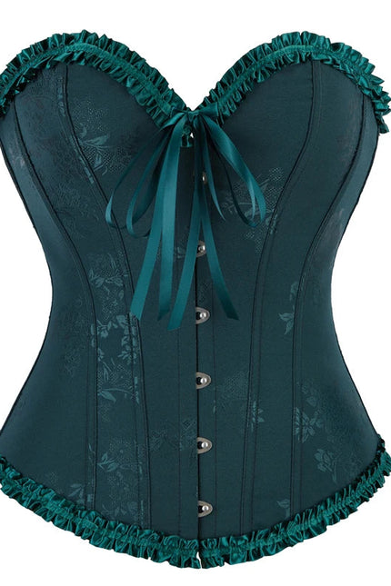 Navy Blue Black Red White Women Lace Gorset Bodycon Lingerie Printed Lace Boned Victorian Corset Tops