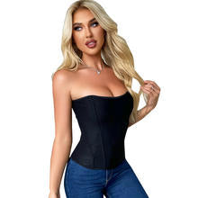 Sexy Push Up Women's Fashion Plus Size Corset Overbust Bustier Zipper Costume Rhinestone Corselet Grosets