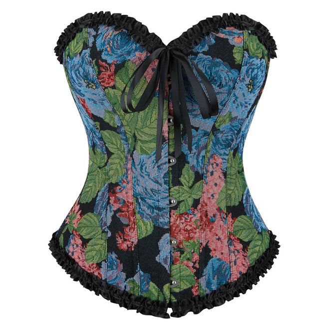 Vintage Printed Renaissance Corset Top for Women
