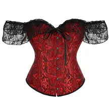 Fashion Stylish Corset Tops Women Off Shoulder Strapless Lace-up Buckle Bustier Corset Lady Lace Sexy Tank Crop Top White Black