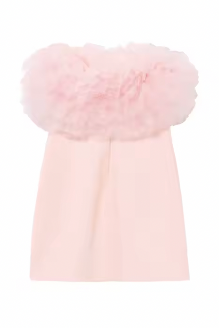 Strapless pink Color Mini Dress