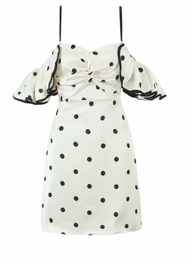 Short Sleeve Polka Dot mini Dress