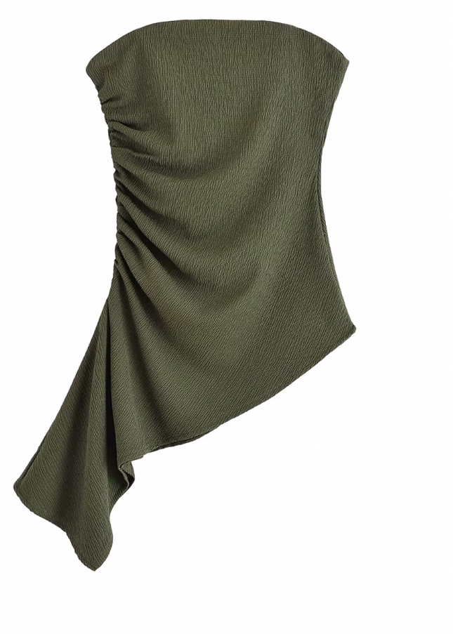 Solid Color Strapless Top