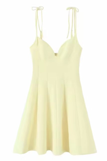 Spaghetti Strap Back Hollow Summer Mini Dress