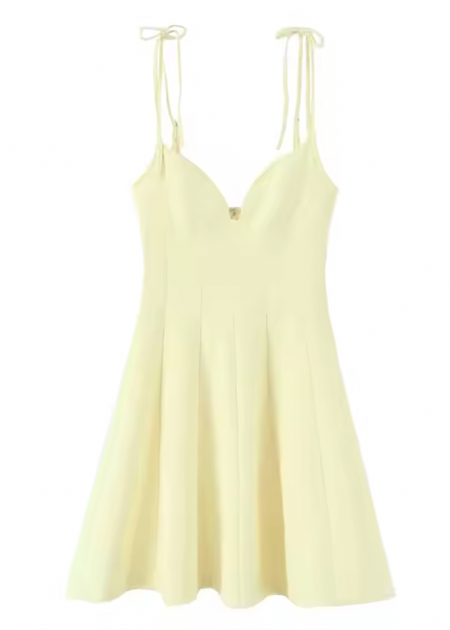 Spaghetti Strap Back Hollow Summer Mini Dress