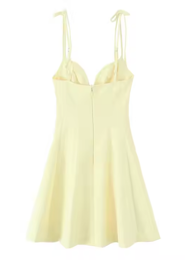 Spaghetti Strap Back Hollow Summer Mini Dress