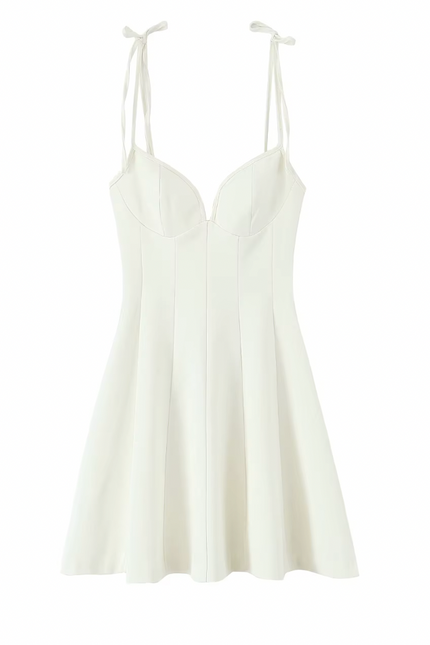 Spaghetti Strap Back Hollow Summer Mini Dress