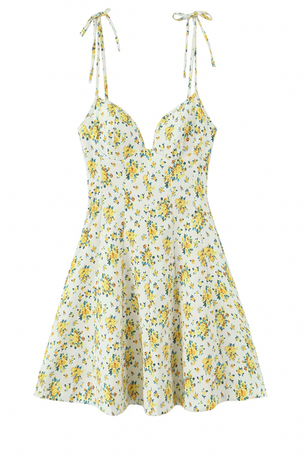 Spaghetti Strap Back Hollow Summer Mini Dress