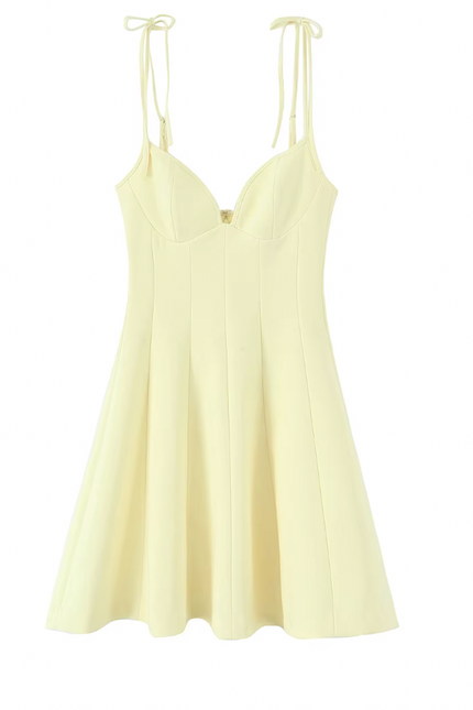 Spaghetti Strap Back Hollow Summer Mini Dress