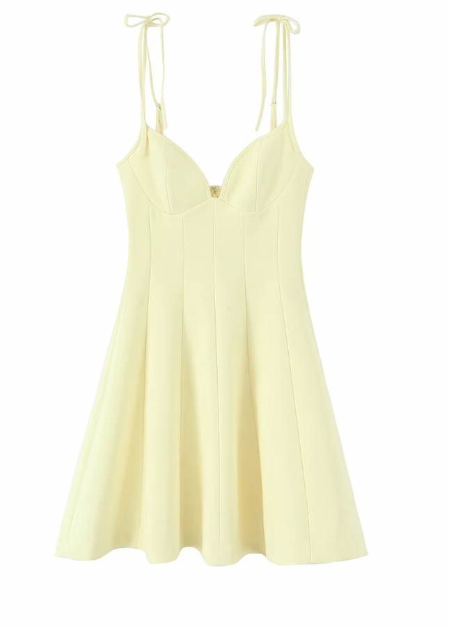 Spaghetti Strap Back Hollow Summer Mini Dress