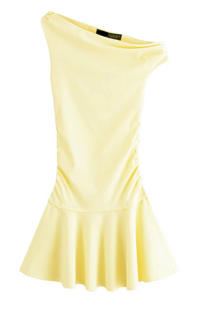 Asymmetrical Design Sleeveless Casual  Mini Dress