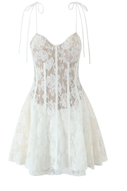 Floral Lace Spaghetti Strap Dress