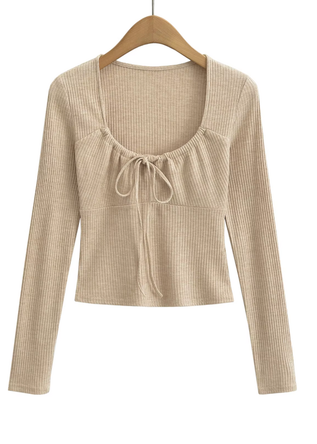 Long Sleeve Knitted Casual T- Shirt
