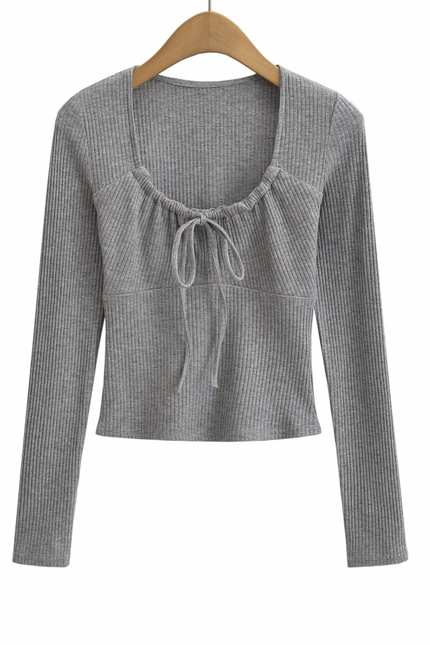 Long Sleeve Knitted Casual T- Shirt