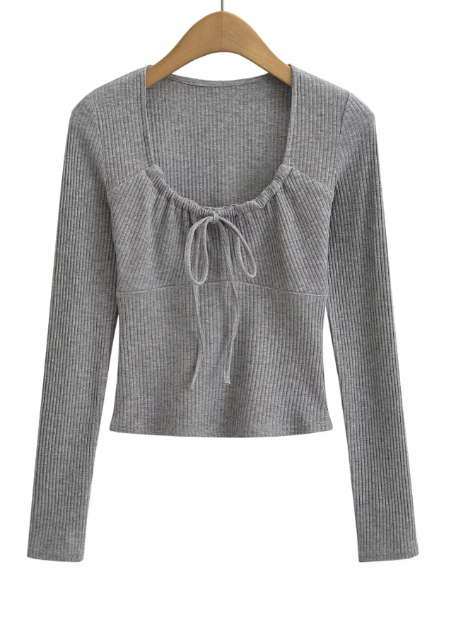 Long Sleeve Knitted Casual T- Shirt