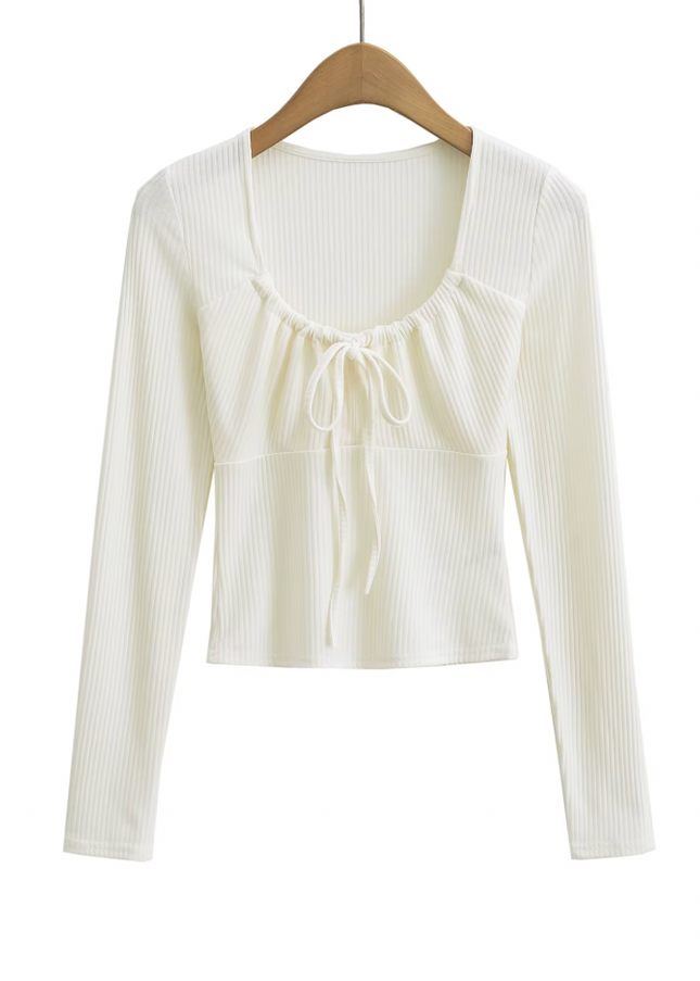 Long Sleeve Knitted Casual T- Shirt