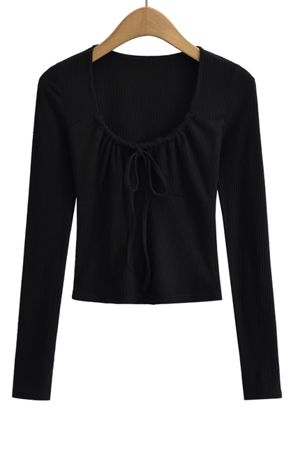 Long Sleeve Knitted Casual T- Shirt