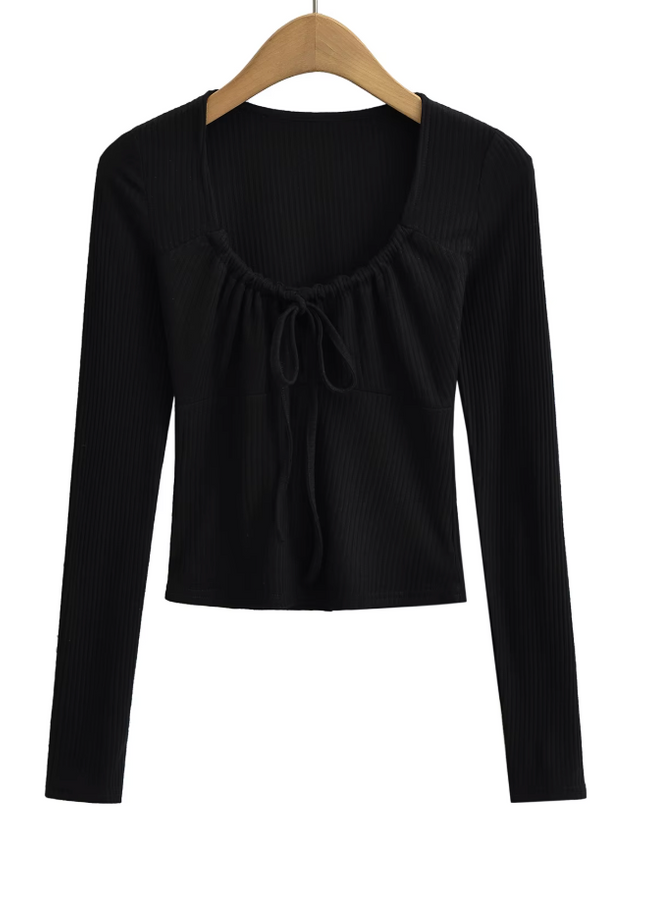 Long Sleeve Knitted Casual T- Shirt