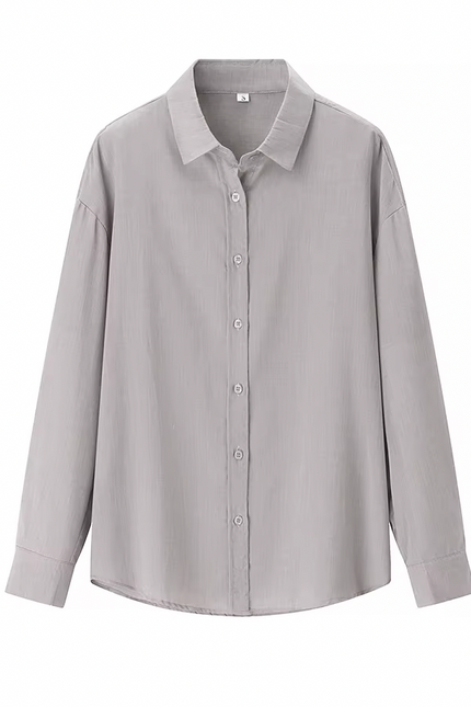 Long Sleeve Turn Down Collar Shirt