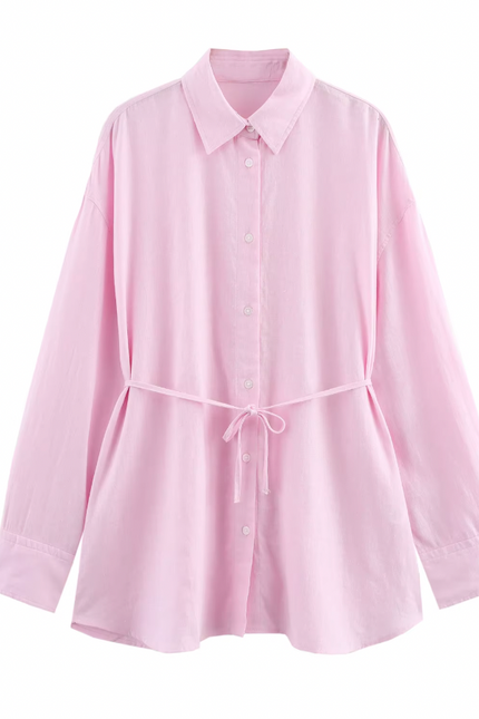 Long Sleeve Turn Down Collar Shirt for Women