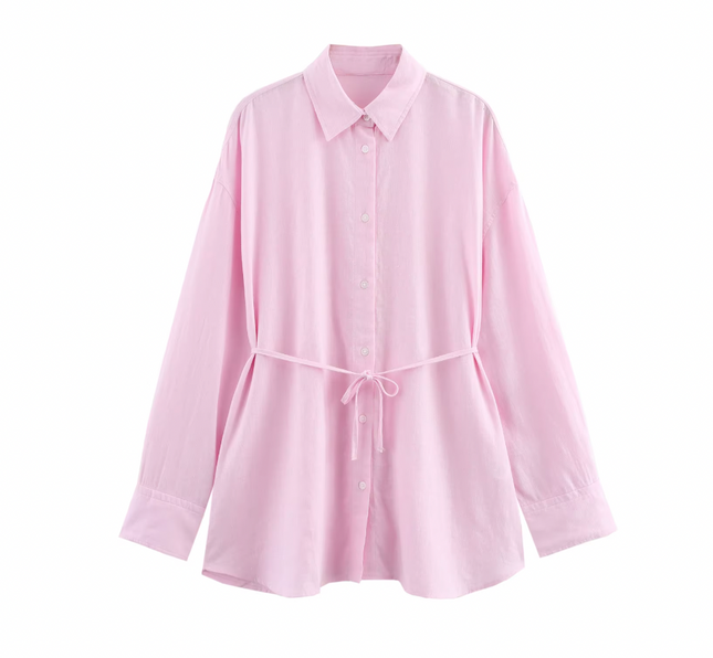 Long Sleeve Turn Down Collar Shirt for Women