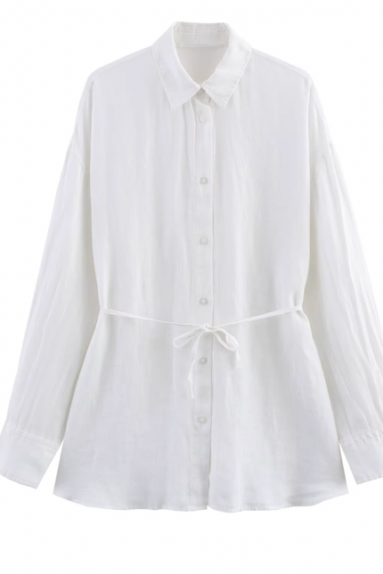 Long Sleeve Turn Down Collar Shirt for Women