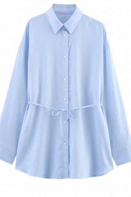 Long Sleeve Turn Down Collar Shirt for Women