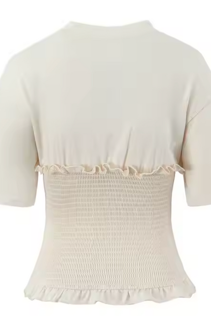 Crew Neck Short Sleeve Front T-Shirt