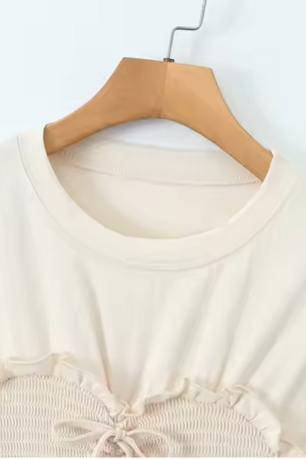 Crew Neck Short Sleeve Front T-Shirt