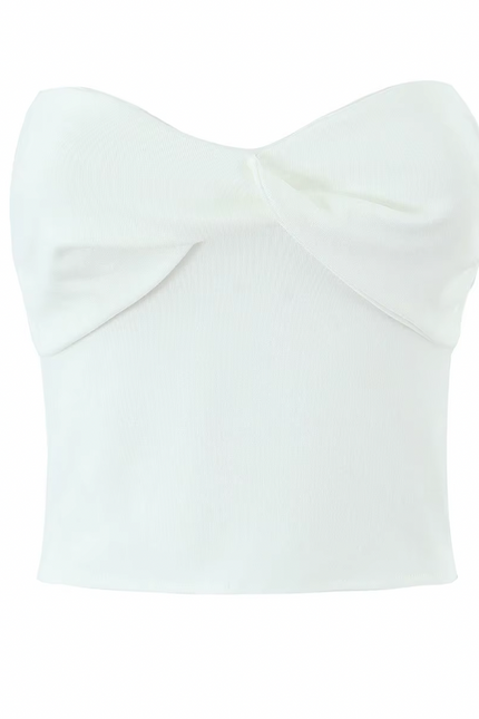 Strapless Front Pleated tank Top Set