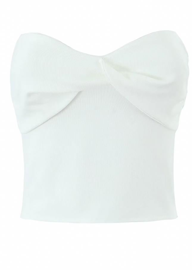 Strapless Front Pleated tank Top Set