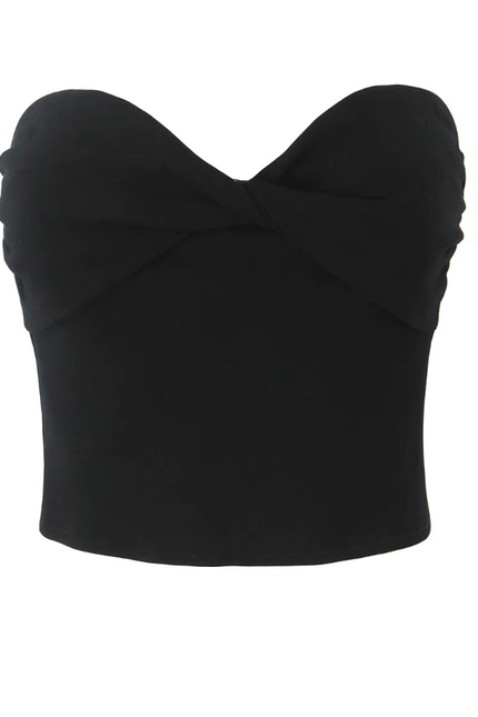 Strapless Front Pleated tank Top Set