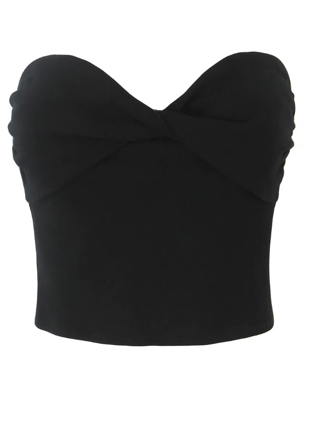 Strapless Front Pleated tank Top Set
