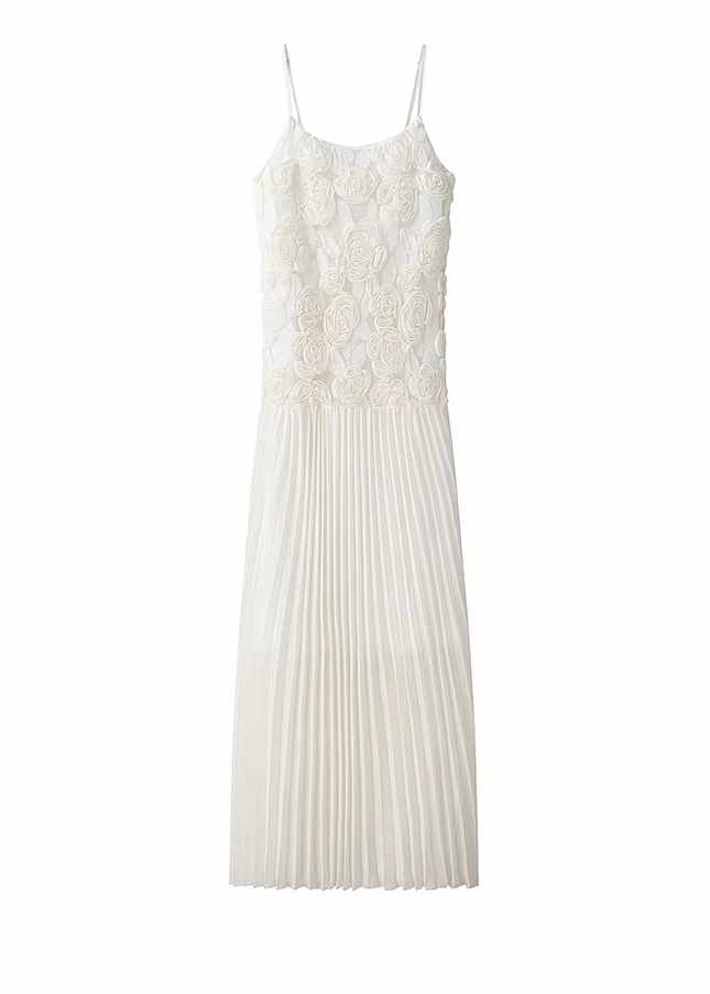 Spaghetti Strap flower Long slip Dress