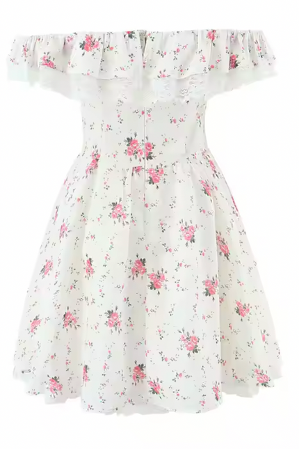 Front Bow Tie Floral Mini Dress