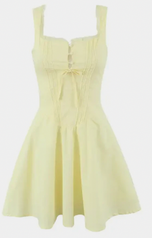 Lace-Up Strap Summer Mini Dress