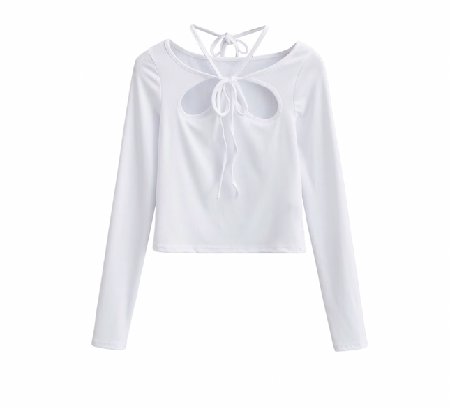 Long Sleeve Crew Neck Knitted T-Shirt
