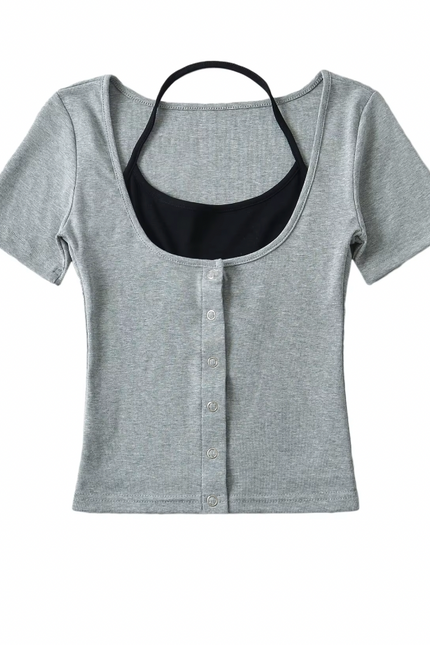 Short Sleeve Buttons up T-Shirt