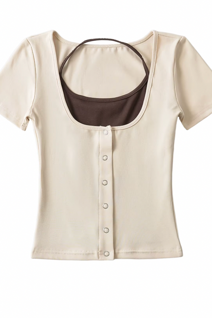 Short Sleeve Buttons up T-Shirt