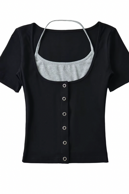 Short Sleeve Buttons up T-Shirt