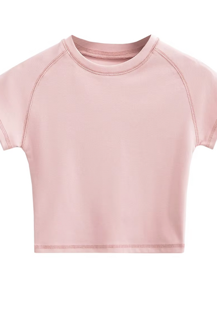 Crew Neck Solid Short Sleeve T-shirt