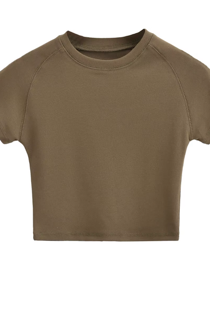 Crew Neck Solid Short Sleeve T-shirt