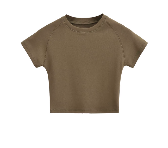 Crew Neck Solid Short Sleeve T-shirt