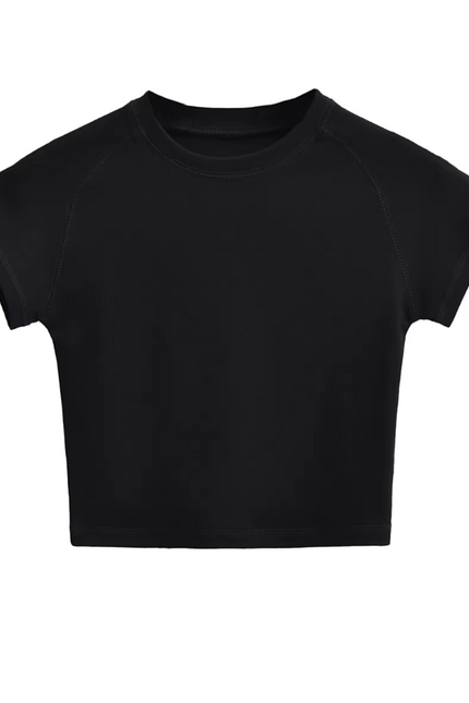 Crew Neck Solid Short Sleeve T-shirt