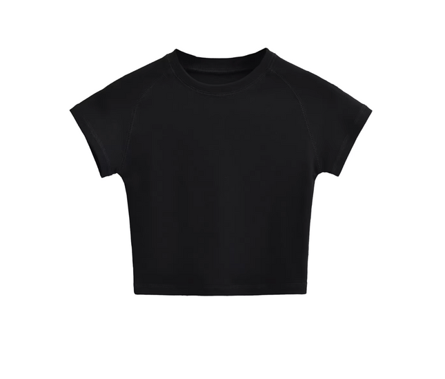 Crew Neck Solid Short Sleeve T-shirt