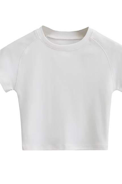 Crew Neck Solid Short Sleeve T-shirt