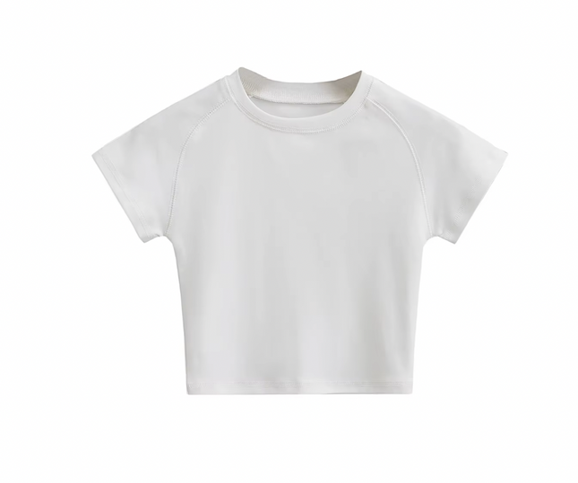 Crew Neck Solid Short Sleeve T-shirt